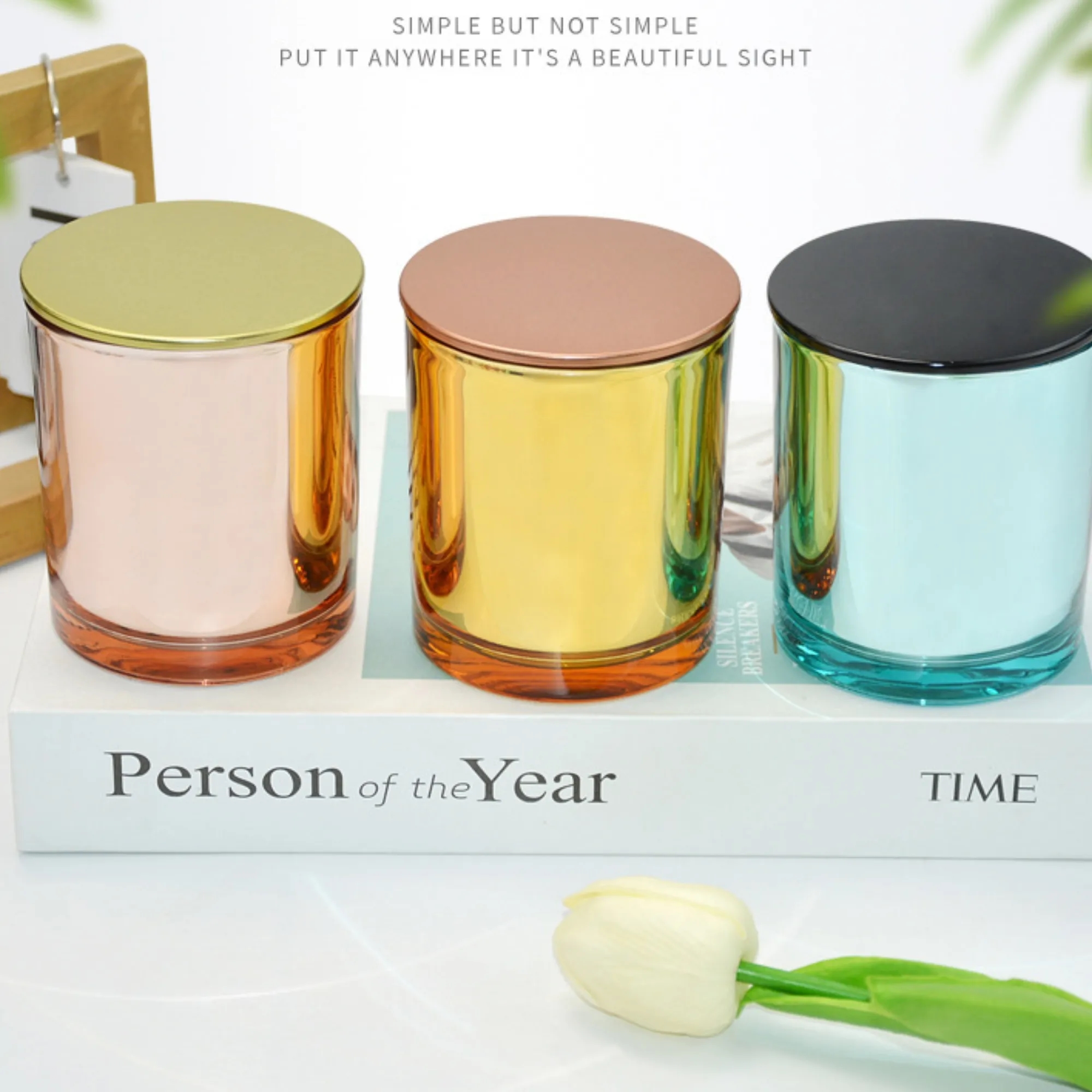 7oz Glass Candle Holder Scented Aromatherapy Cup With Lids 3