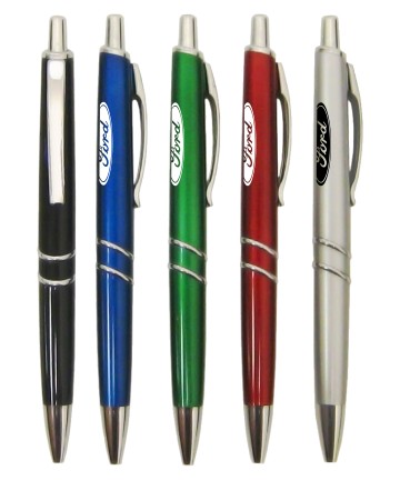 Union Printed "Roosevelt" Clicker Pen Colored Barrel w/ Silver Color Trim 1