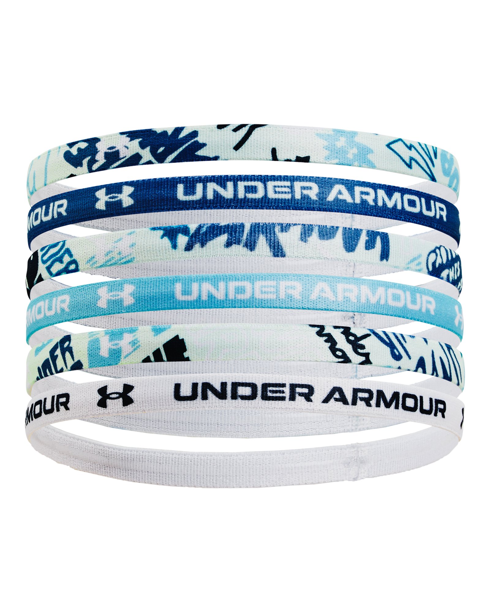 UA Graphic Girls' 6 Pack Headbands 16