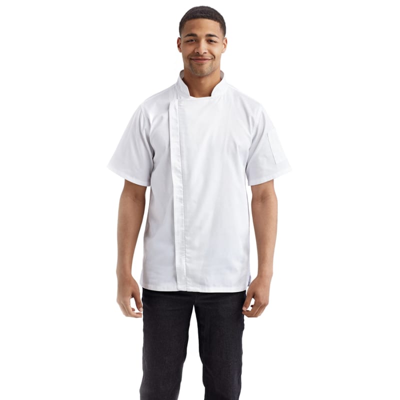 Artisan Collection By Reprime Unisex Zip-Close Short Sleeve Chef's Coat 3