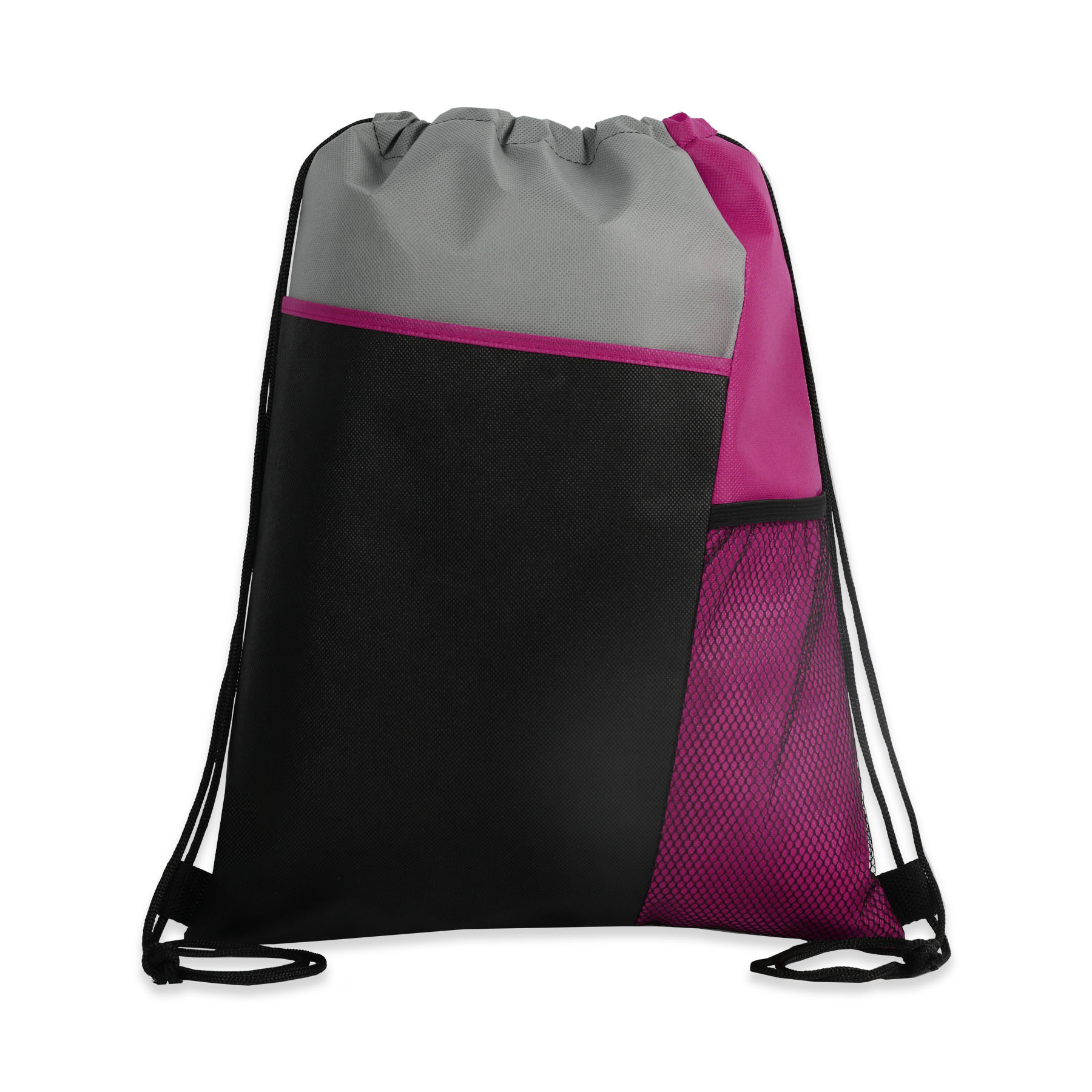 Tri-Colored Mesh Pocket Drawstring Backpack 27