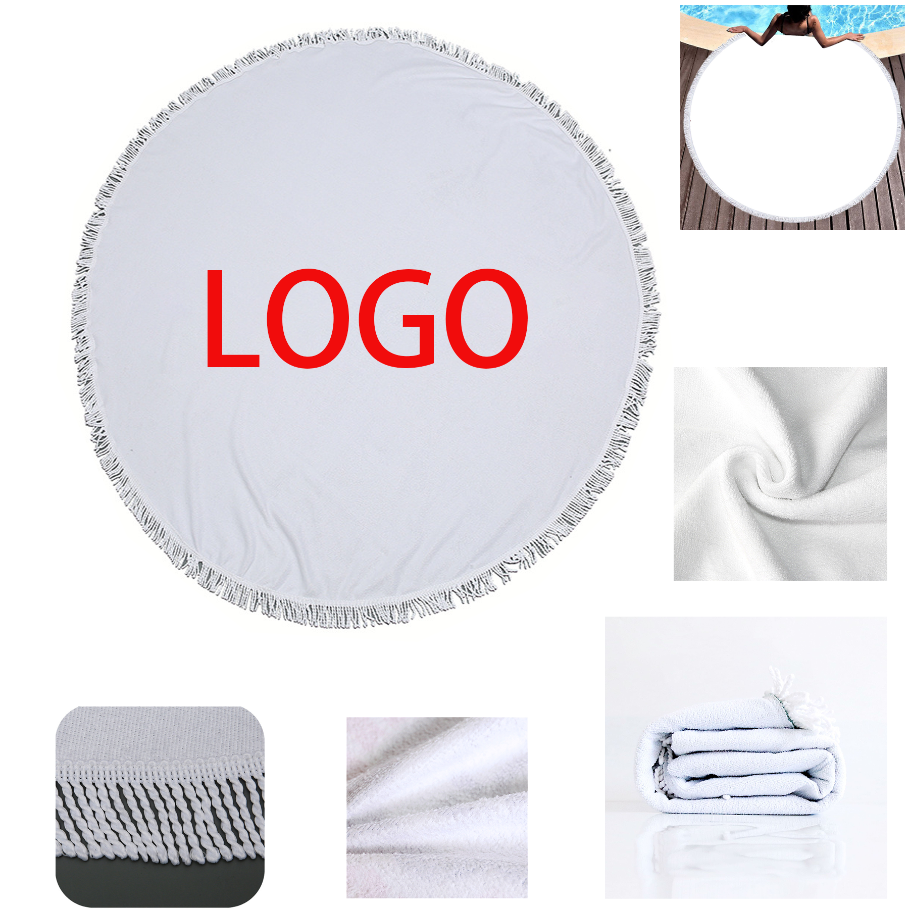 Round Beach Towel With Fringe MOQ 50PCS 2