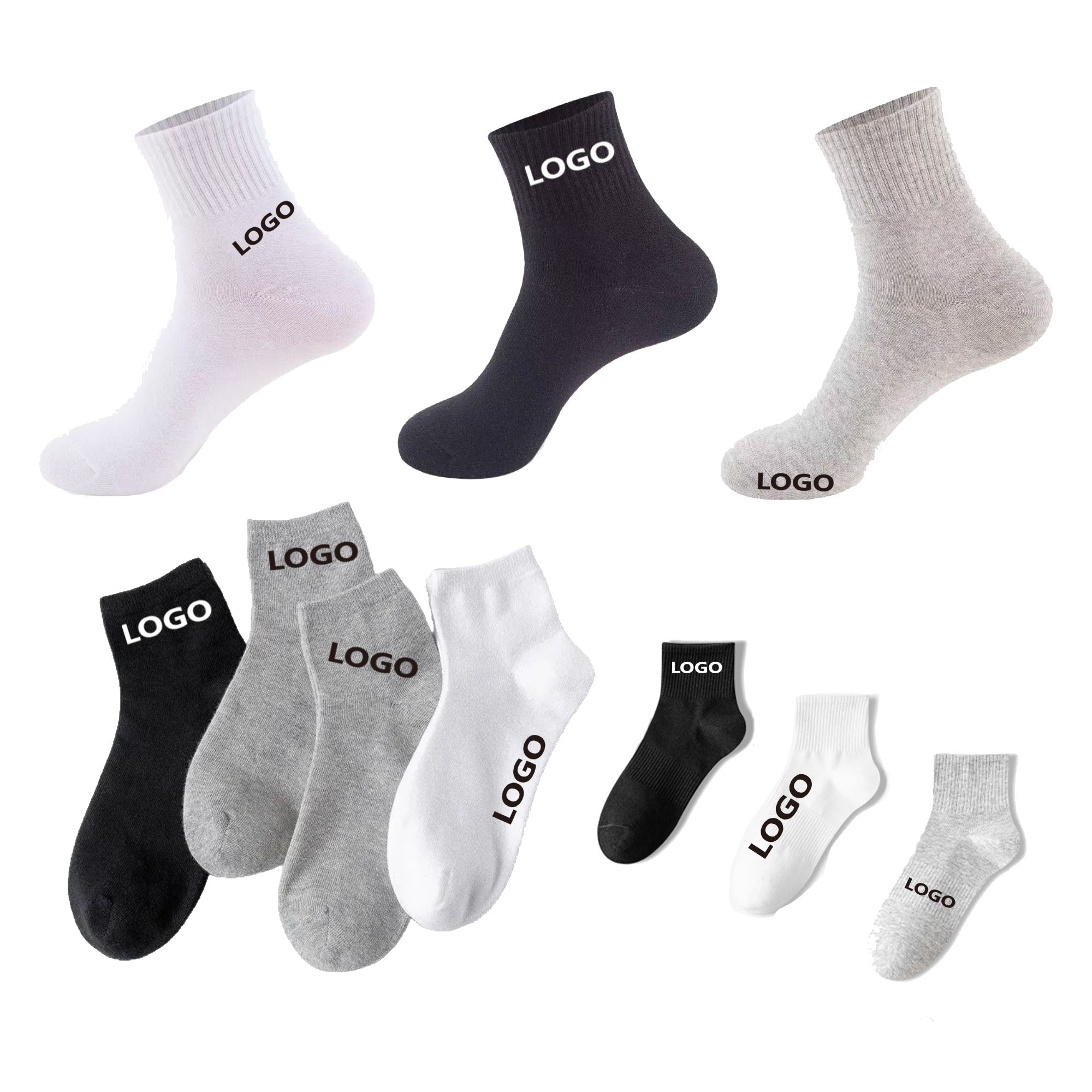 MOQ100 Cotton-Polyester Mid-Calf Socks 3