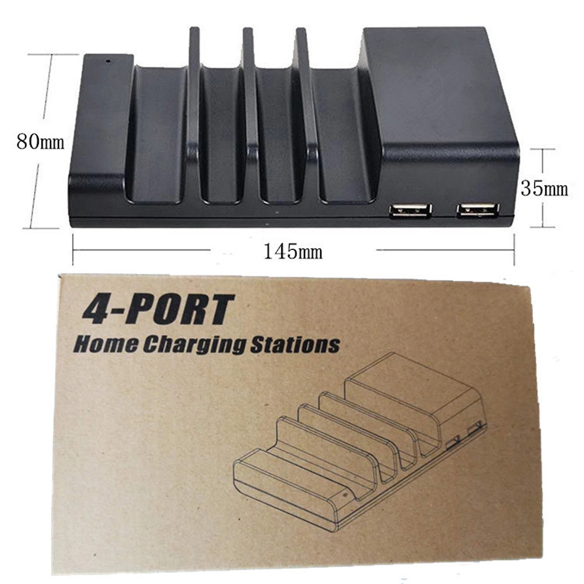 USB Hub 4 Ports Charging Station Phone Stand 3