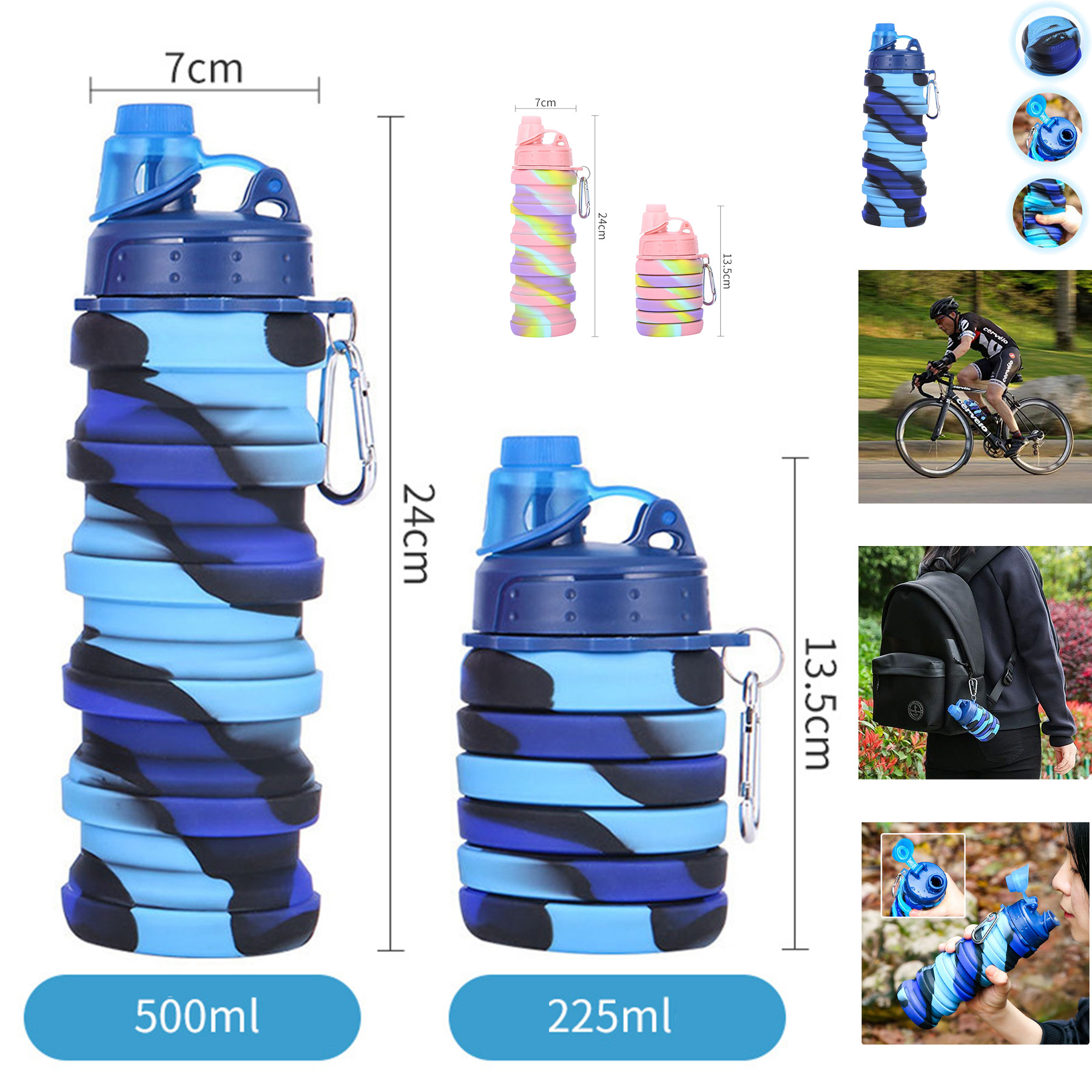 Collapsible Sports Water Bottle