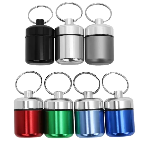Waterproof Aluminum Pill Box with Keychain 2