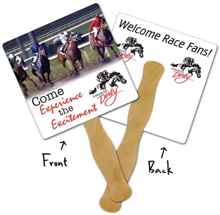 Mini Hand Fan - 5.25x5.25 Square Laminated - 14 pt. 1