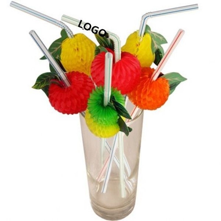 Hawaiian Beach Party 3D Tropical Fruit Cocktail Straw 1
