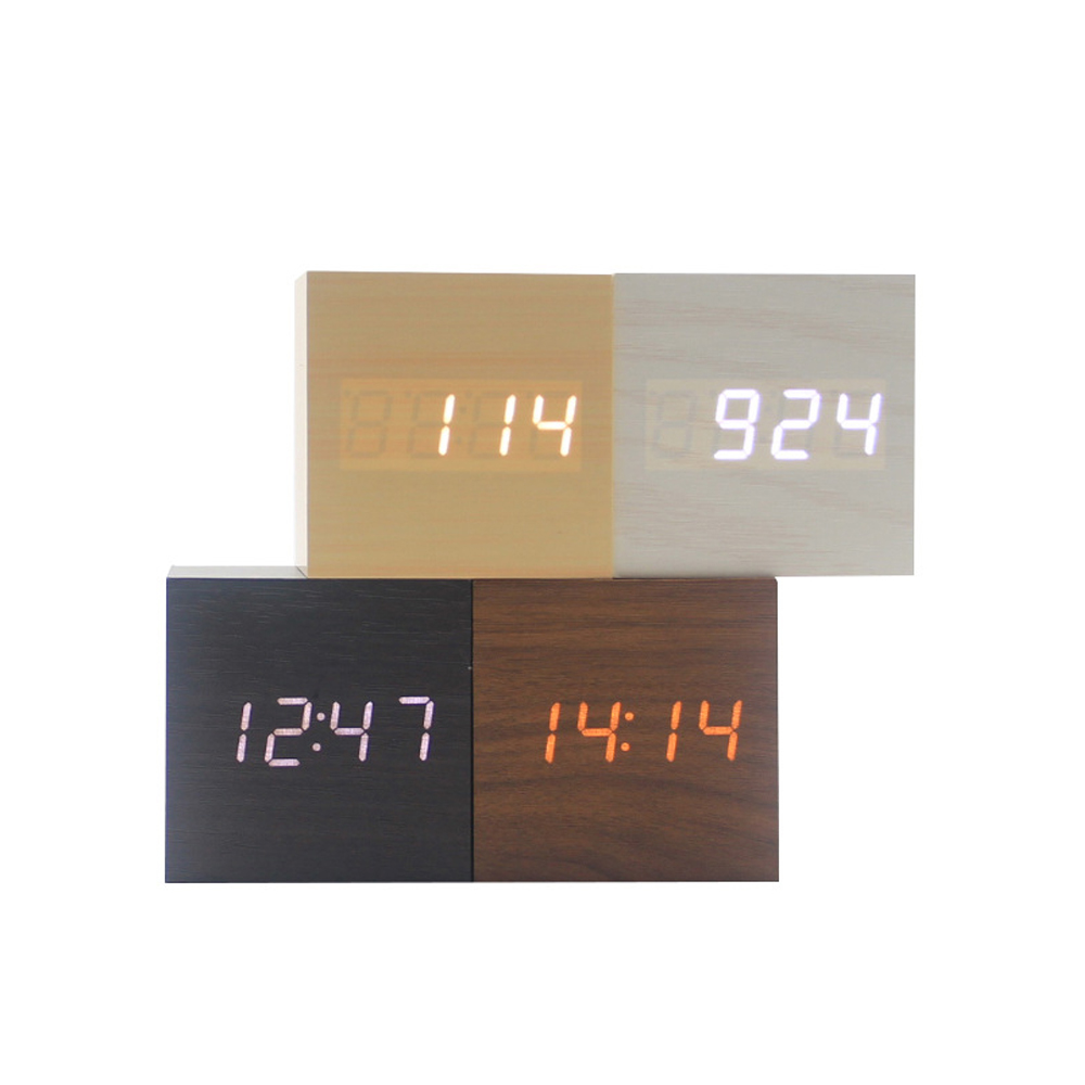 LED Cube Alarm Clock With USB 2