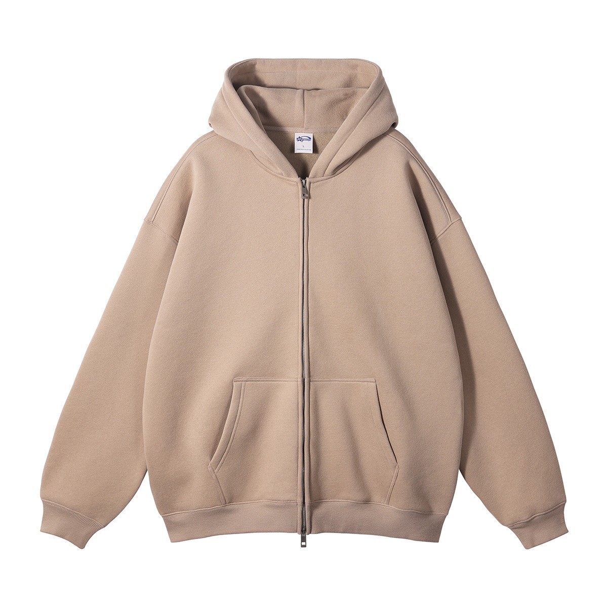 Unisex Hoodie Heavyweight Fleece Cotton Oversized Sweatshirt With Zipper 2