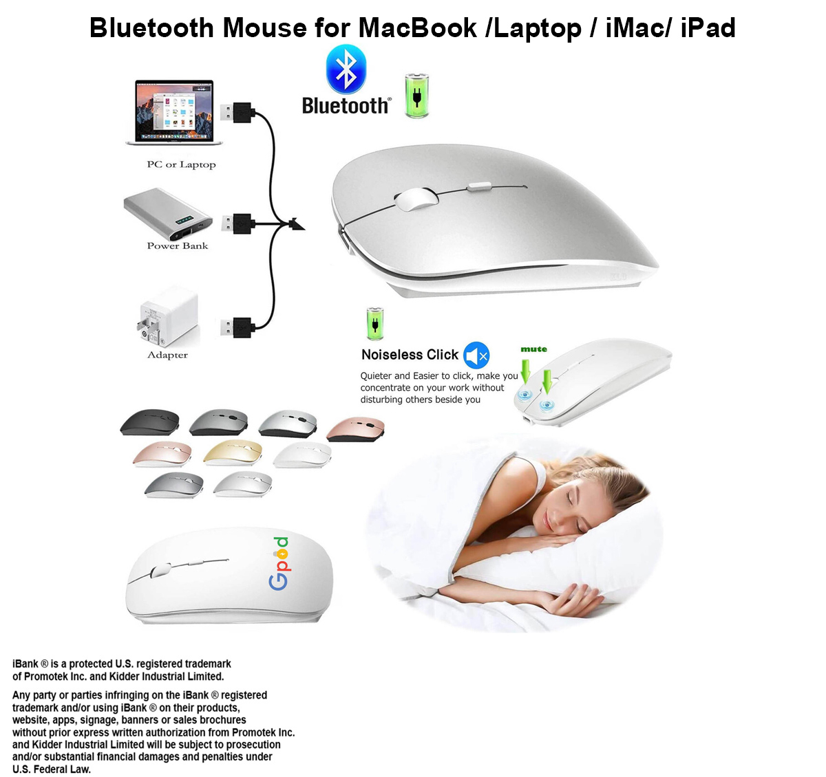 iBank ® Ultra-Thin Bluetooth Mouse, Comfortable and Lightweight 1