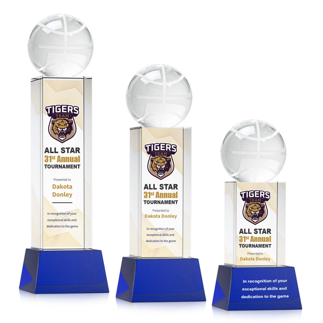 Basketball VividPrint™ Award on Belcroft - Blue