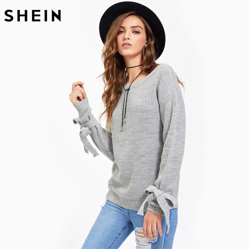 Gray Mesh Drop Tie Jumper: Long Loose Casual Pullover, custom hoodie or sweatshirt with logo imprint 2