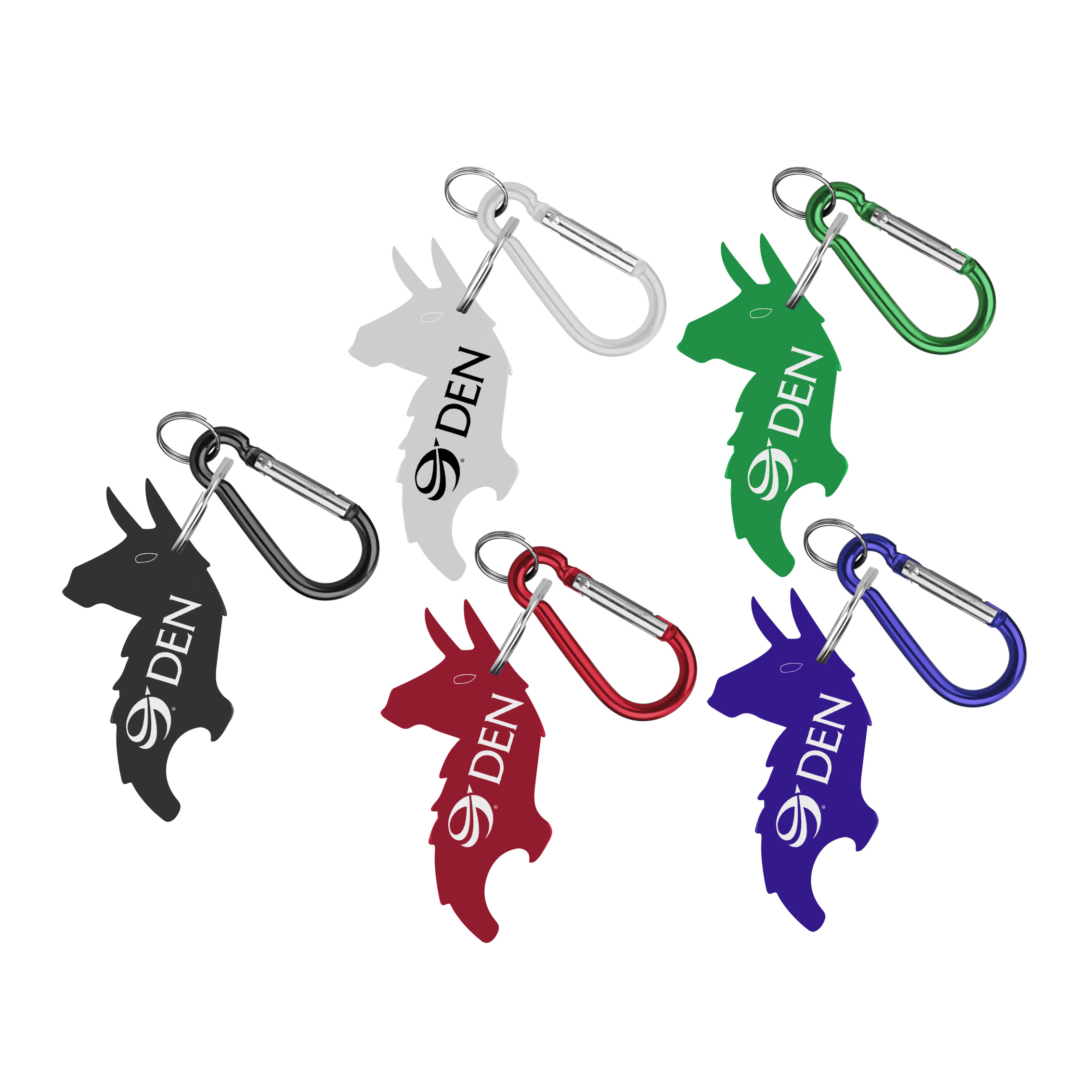 Llama Shape Bottle Opener Key Ring with Carabiner