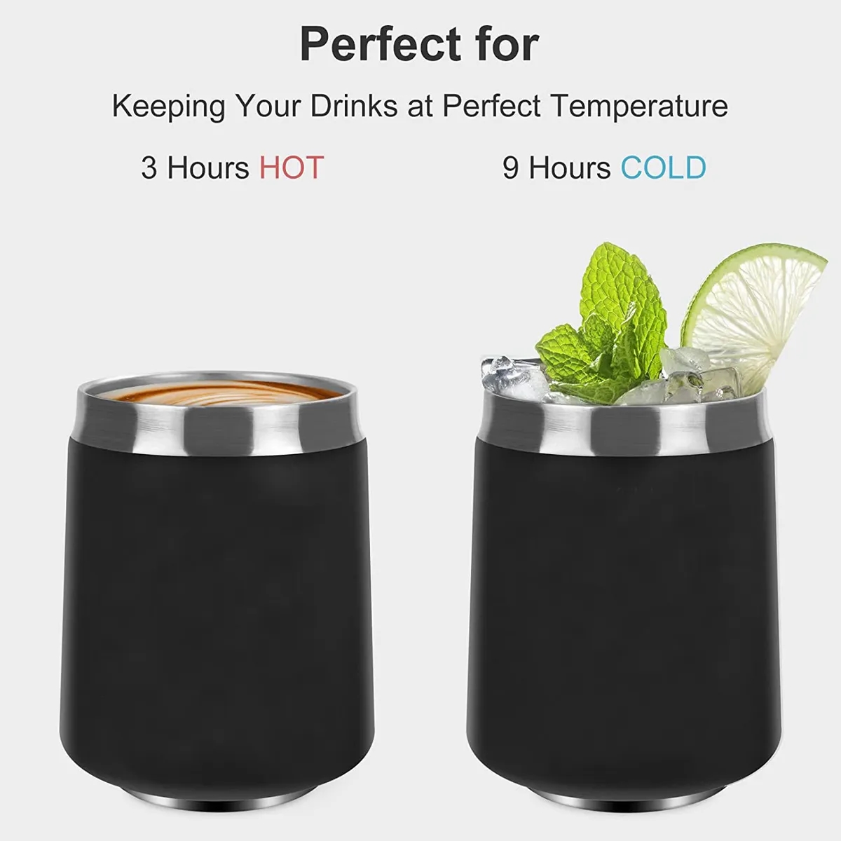 12Oz Double Wall Vacuum Eggshell Wine Tumbler Cup Set 6