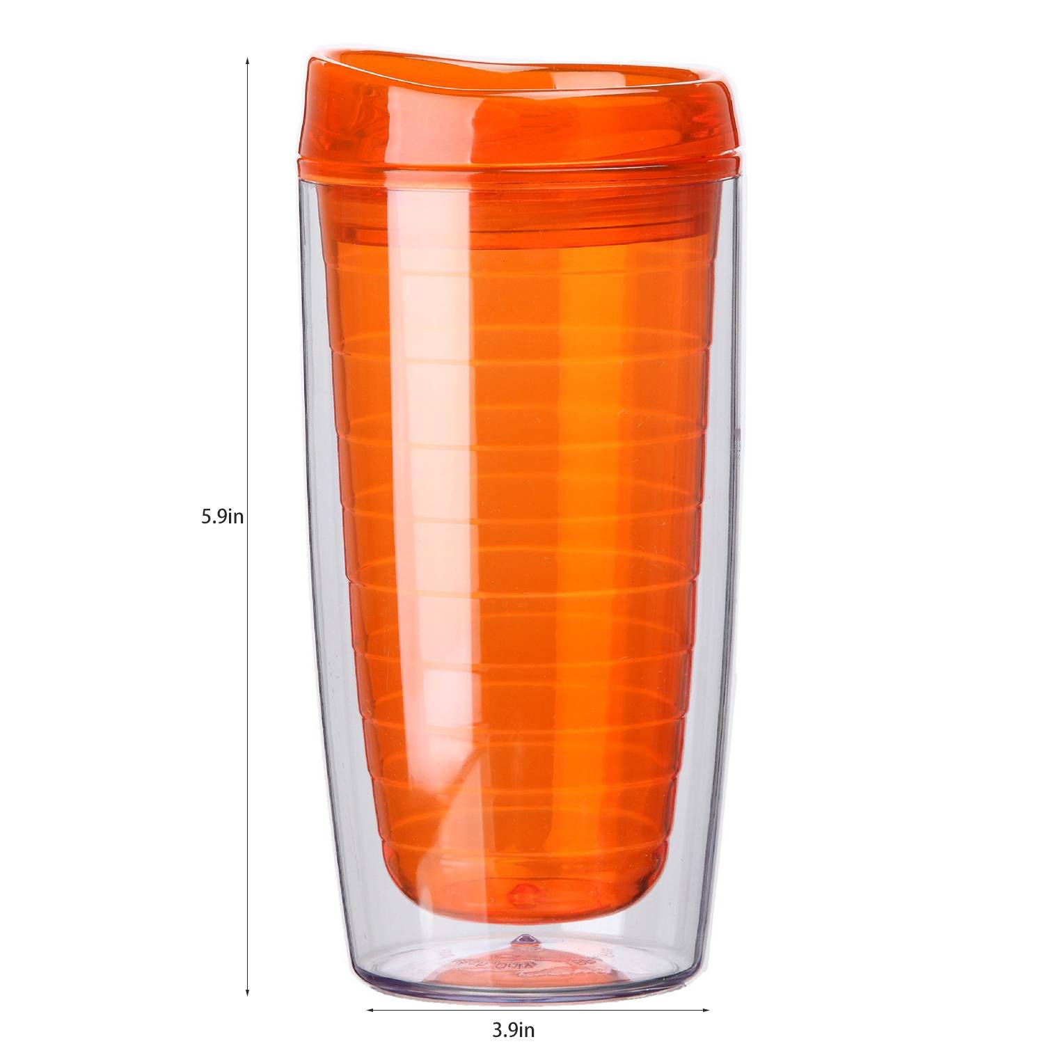 16oz Double Walled Plastic Travel Cup w/ Lid 8