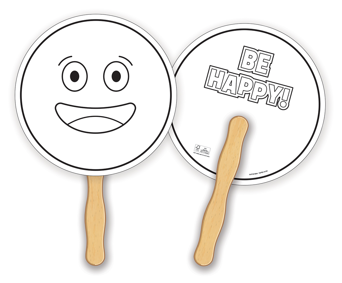 HAND FANS - Coloring Fan, Round Shape 4