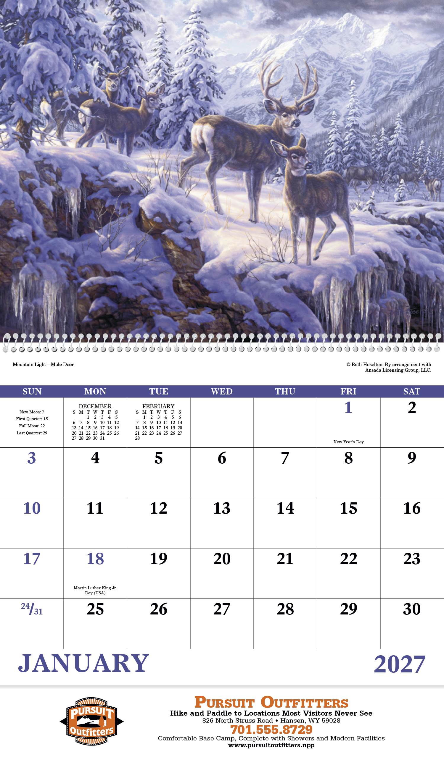 Good Value™ Wildlife Canvas - Spiral Calendar 71