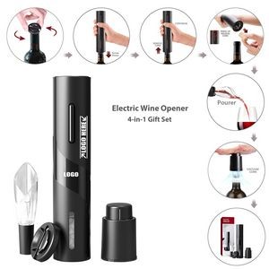 4 In 1 Black Plastic Automatic Electric Wine Opener With Foil Cutter 17