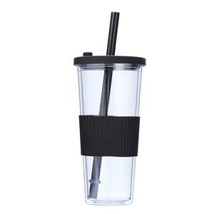 24oz Double Wall Clear Plastic Tumbler 3