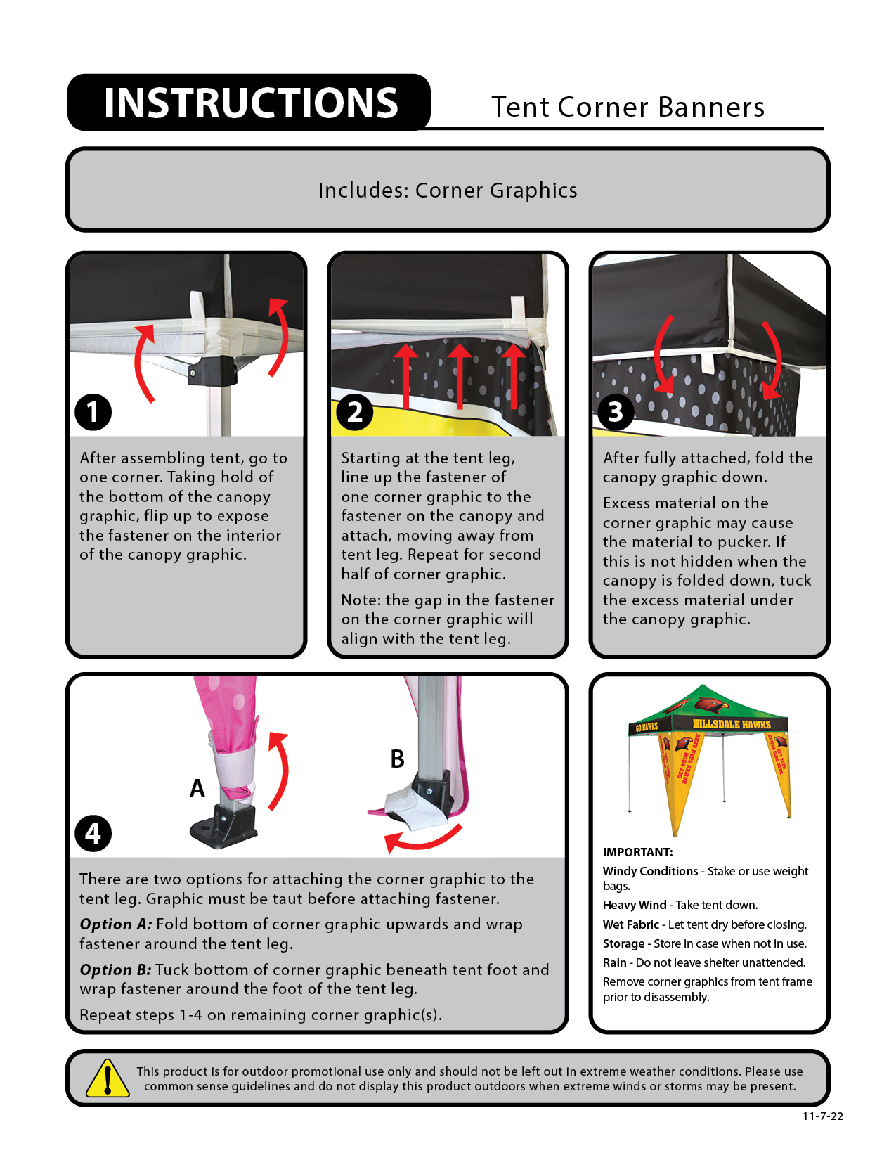 6.5' Premium Tent Corner Banner Set 2