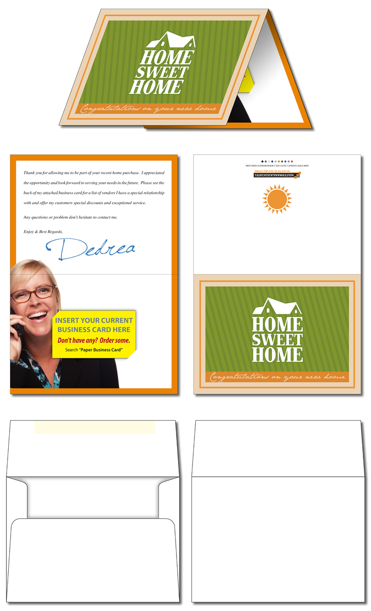 Greeting Card - 7x5 Folded with Business Card Slits & Envelopes – UV-Coated (1S) – 10 pt. 1