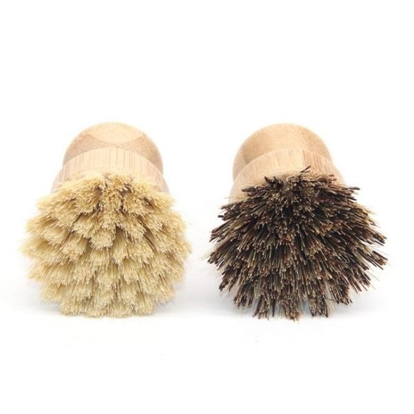 Bamboo Round Scrub Brush 2