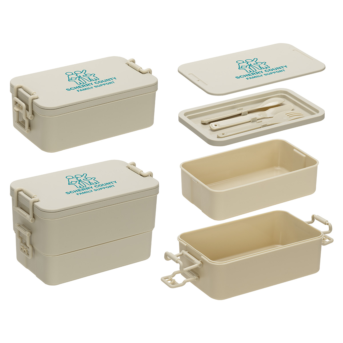 Canteen Stackable Lunch Box With Utensils 2