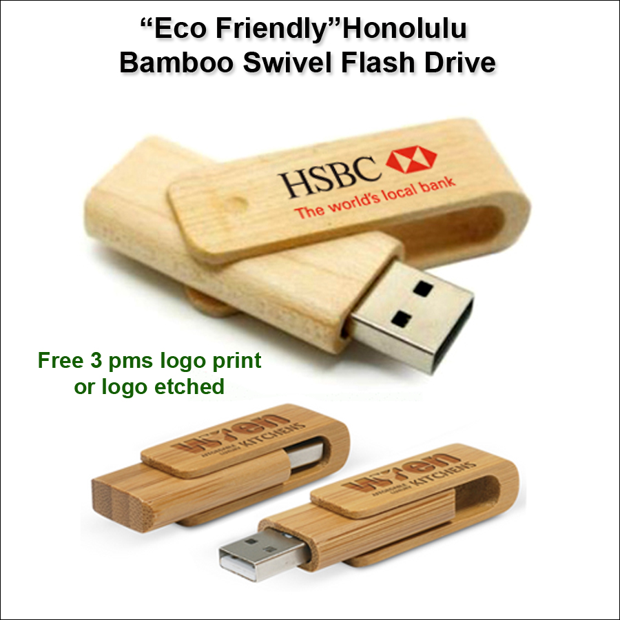 Honolulu Bamboo Flash Drive / USB - 64GB