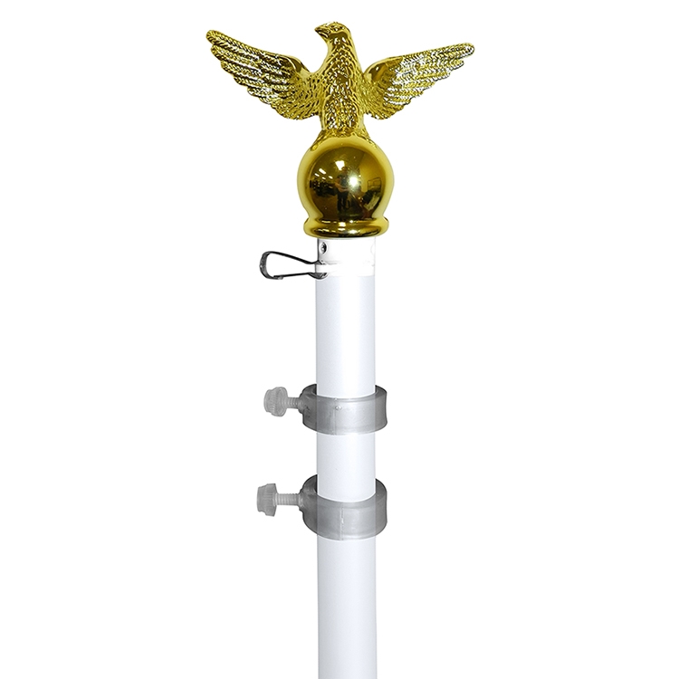 6' White Aluminum Spinner Pole - Eagle Top 2