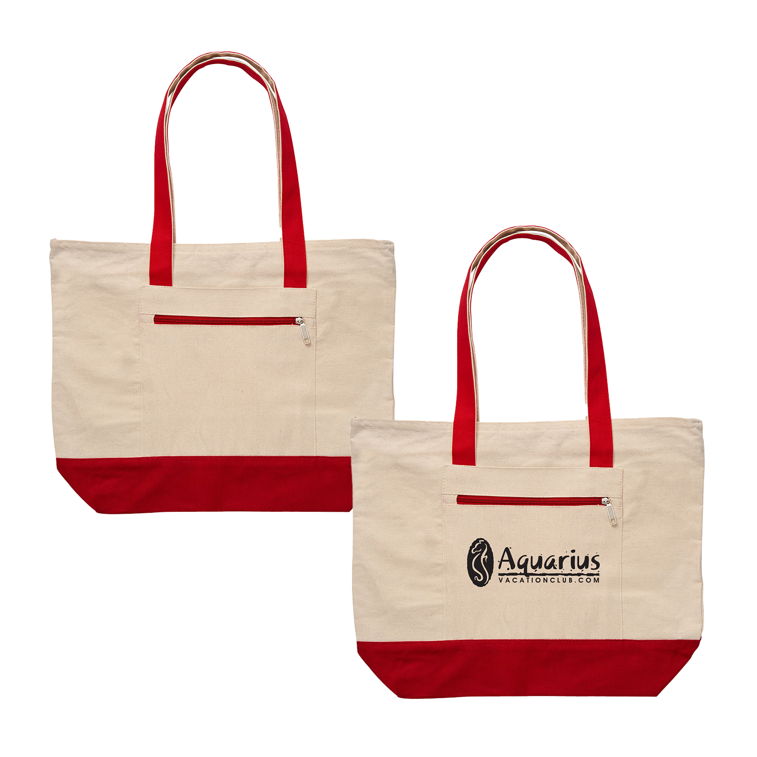 Zippered Cotton Canvas Tote Bag 2