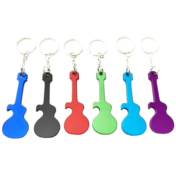 Guitar Shape Beer Bottle Opener Keychain 8