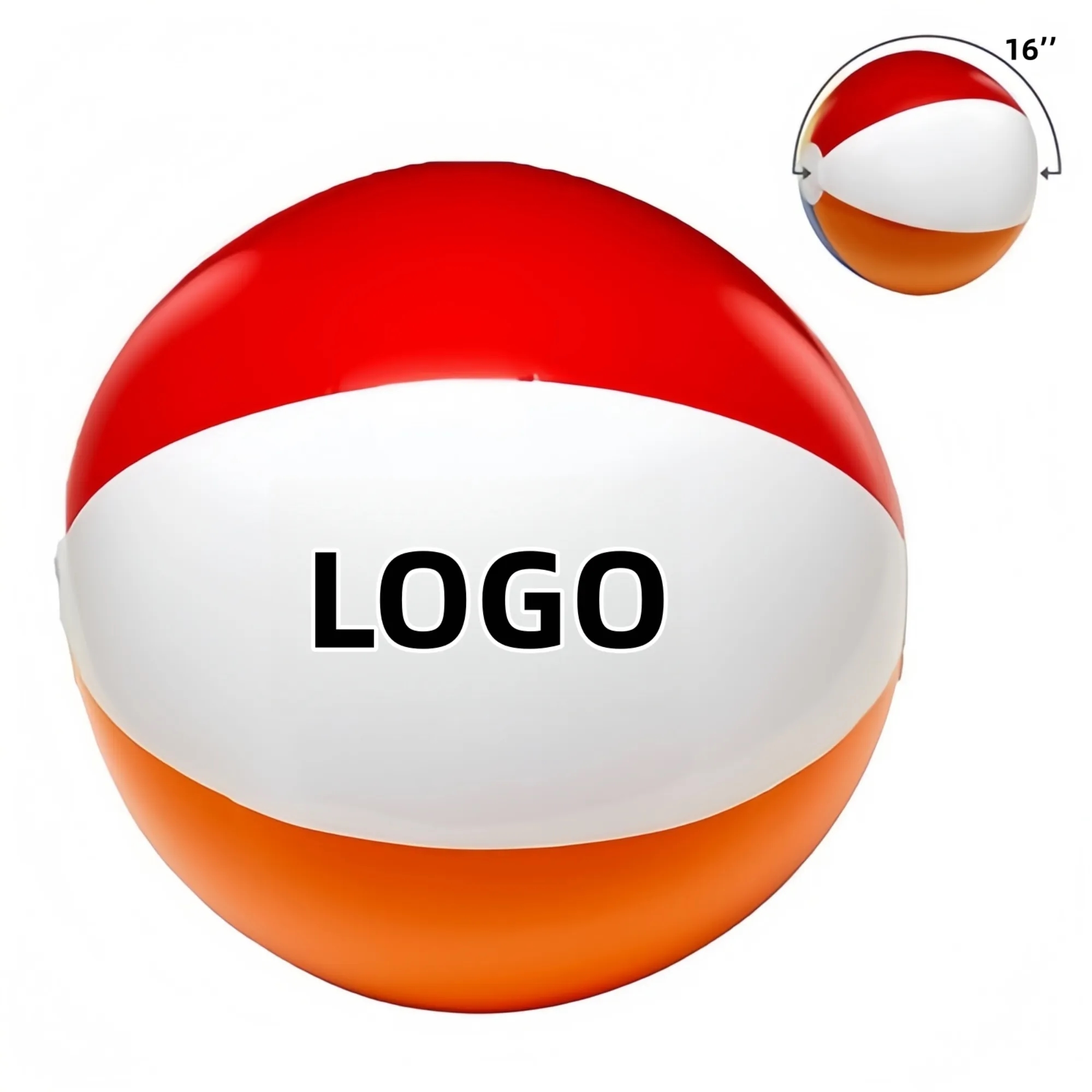16" Six Color Beach Ball