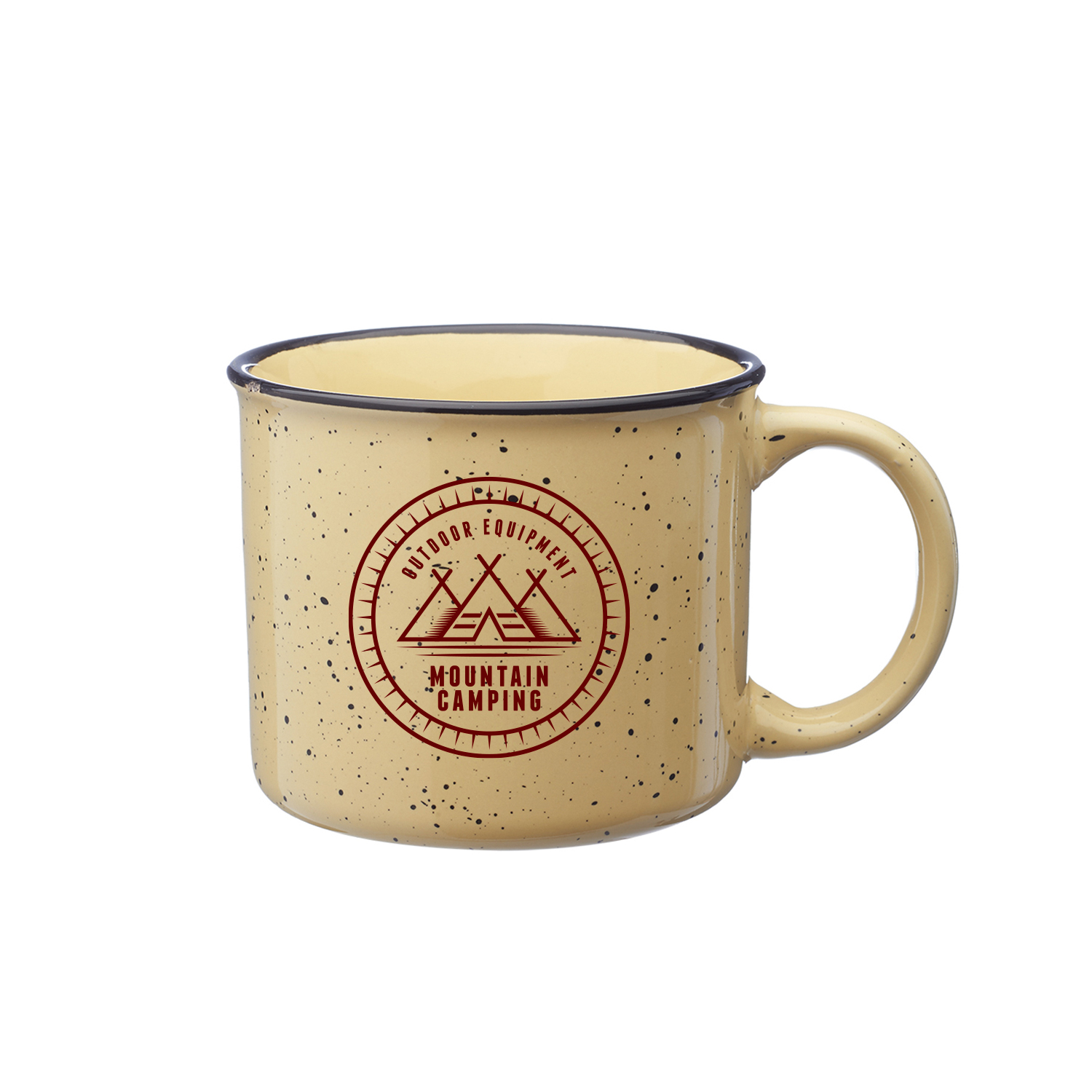 13 oz. Ceramic Campfire Custom Coffee Mug (1 Color Imprint) 6