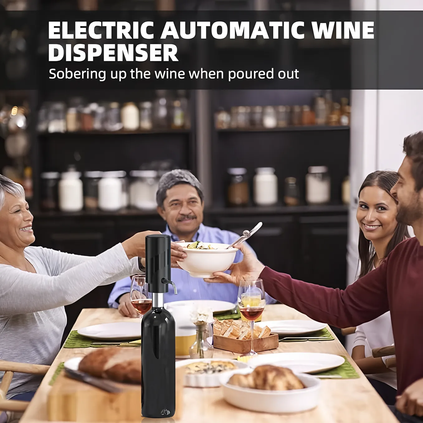 Custom USB Rechargeable Electric Wine Dispenser with Aerator for Bar Restaurant Party 7