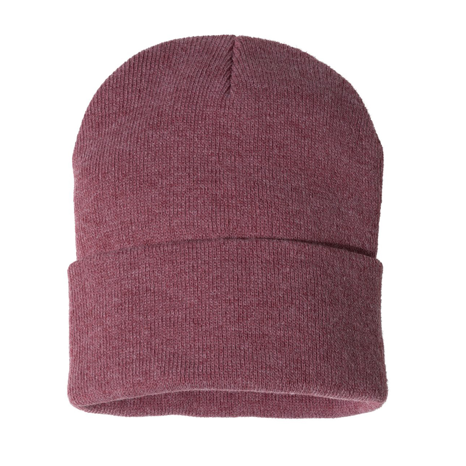 Solid Cuffed Beanie w/ Sewn Woven Patch 55