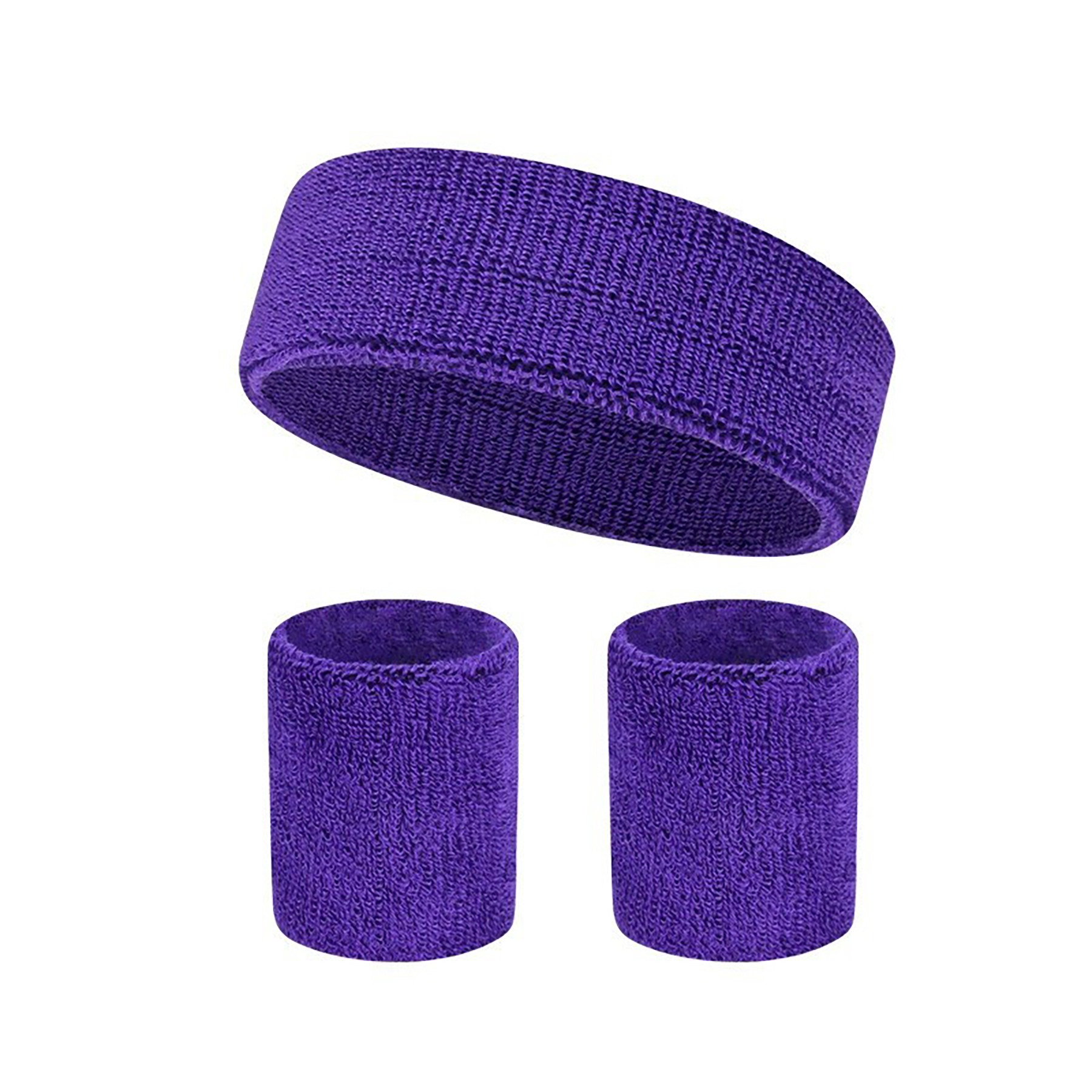 Solid Color 3 Pieces Bracer Wristband Sweatband 12