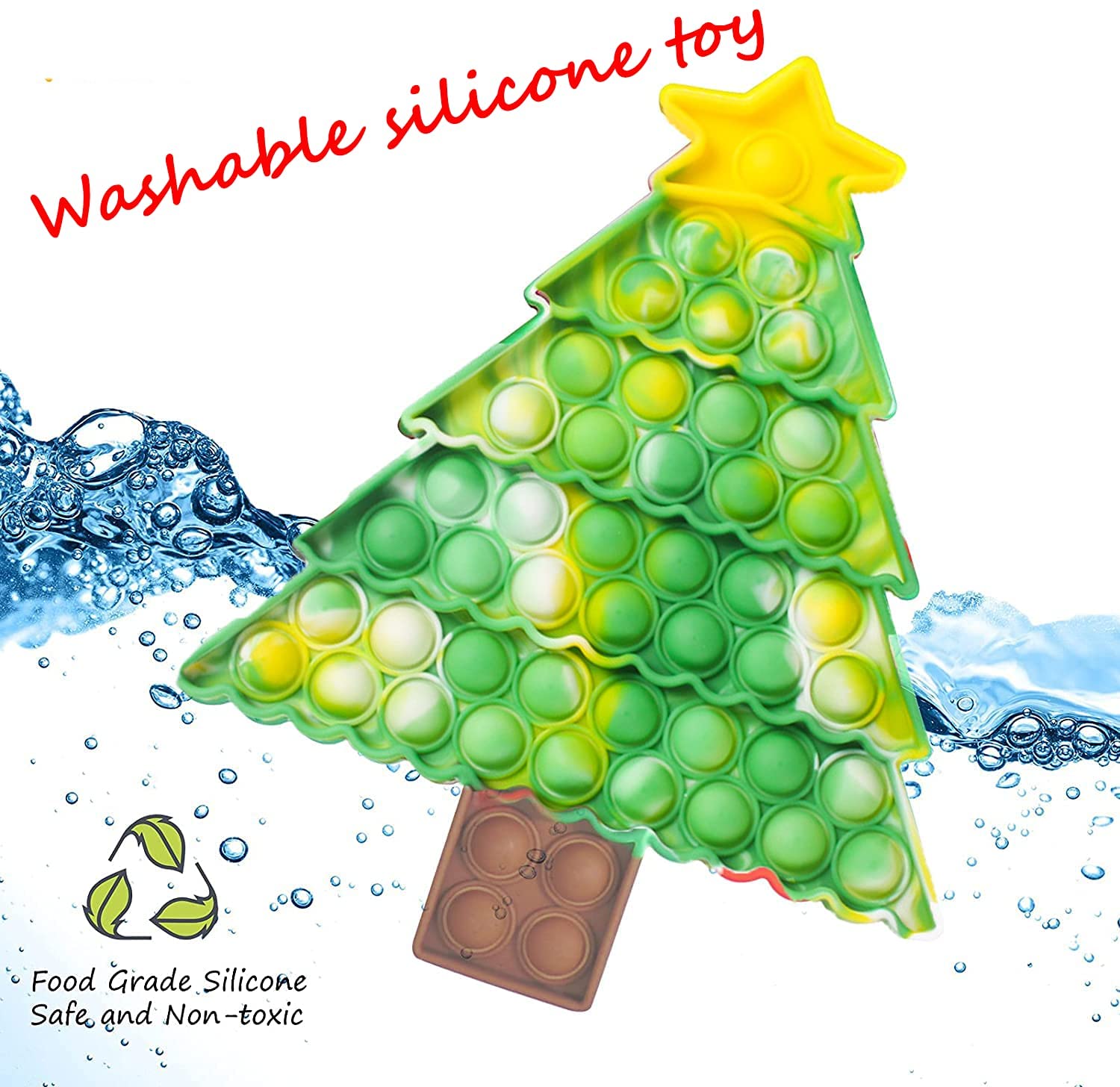 Christmas Tree Push Popper Game Stress Relief Sensory Toy For Kids/Adults/Children 5