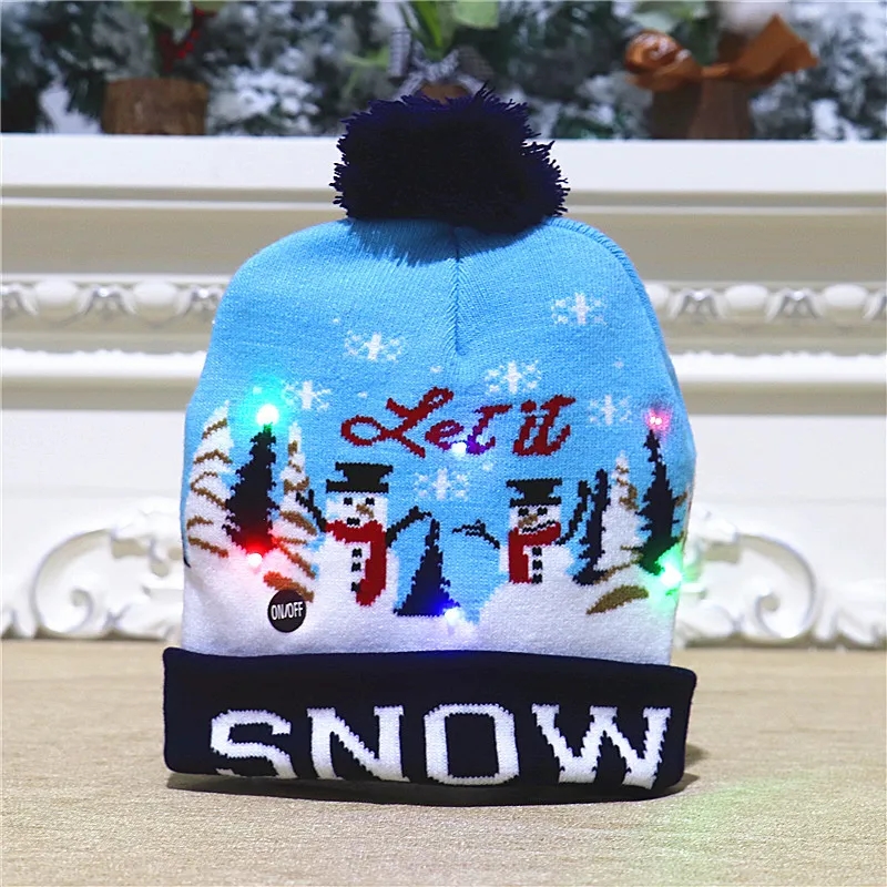 Birthday Christmas LED Lights Knitted Hat MOQ 100PCS 13