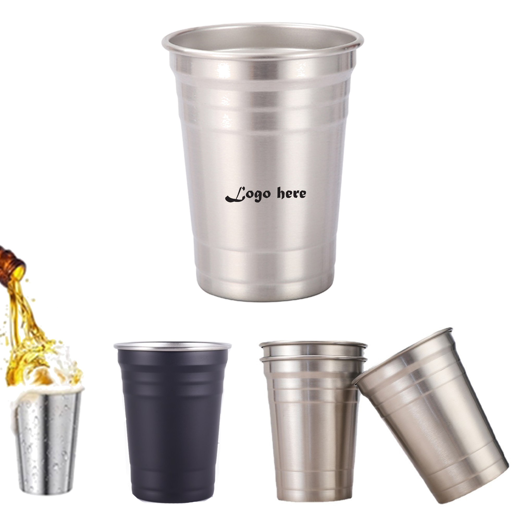 Stackable Durable Stainless Steel Cups Tumblers MOQ 50 2