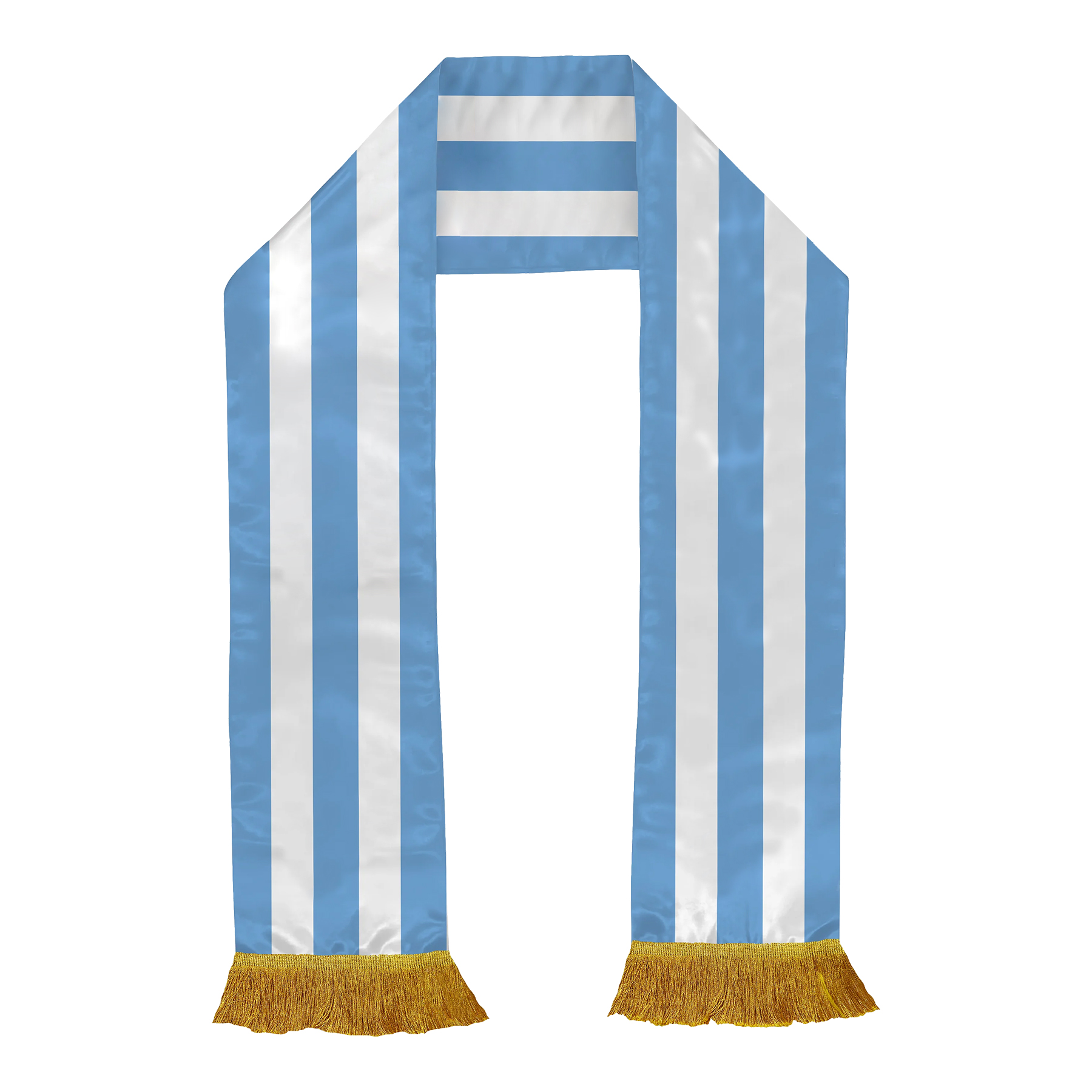 Premium 140gsm Glossy Satin Fan Scarf With Tassel Fringe 22