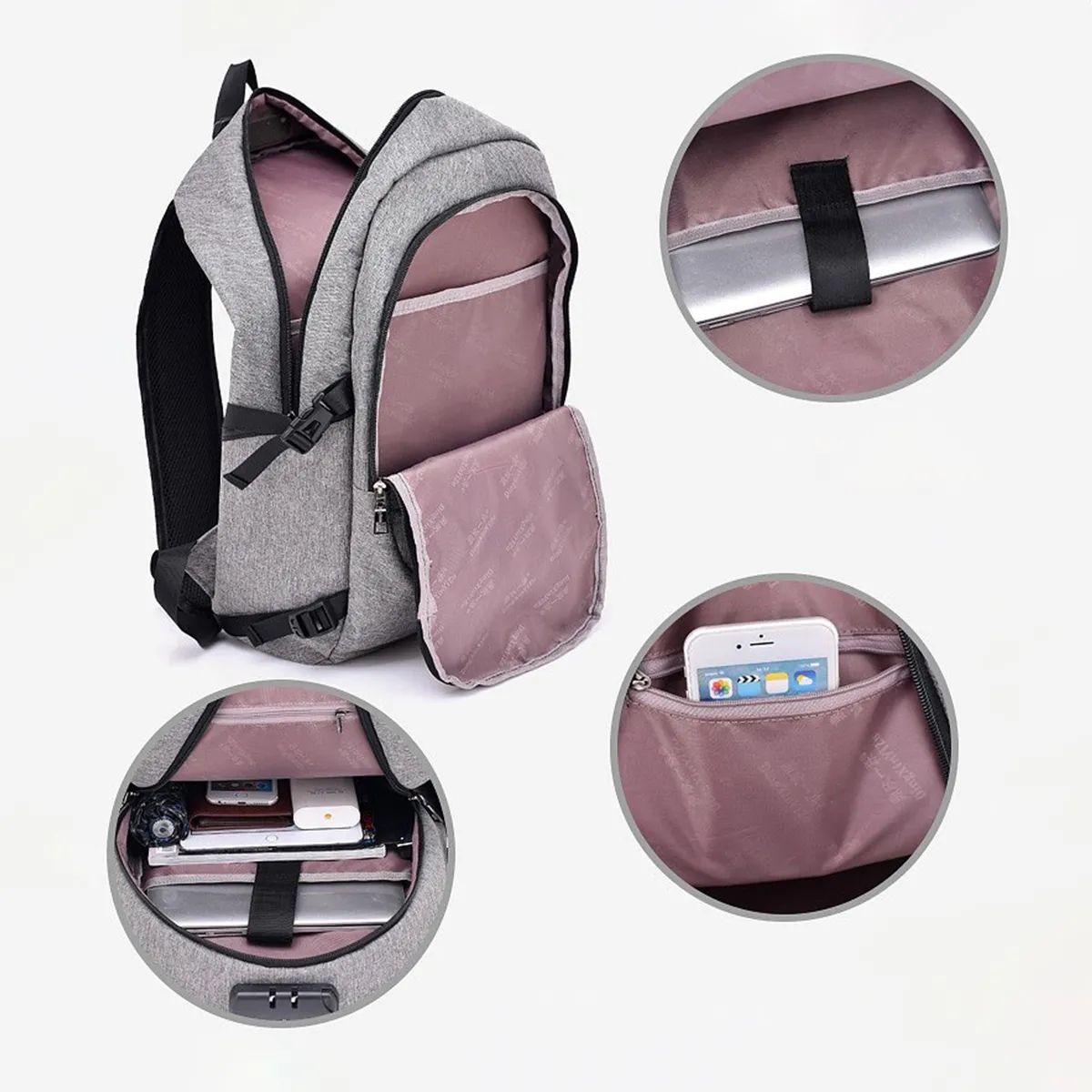 Large Capacity Laptop Business Travel Anti Theft Backpack 1