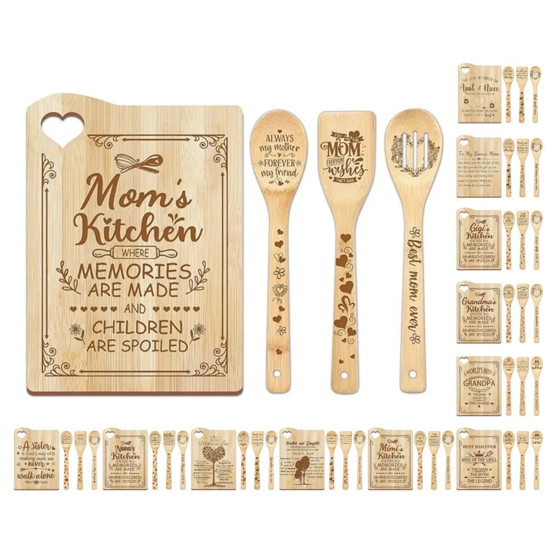 4 Piece Bamboo Chopping Board Set 2