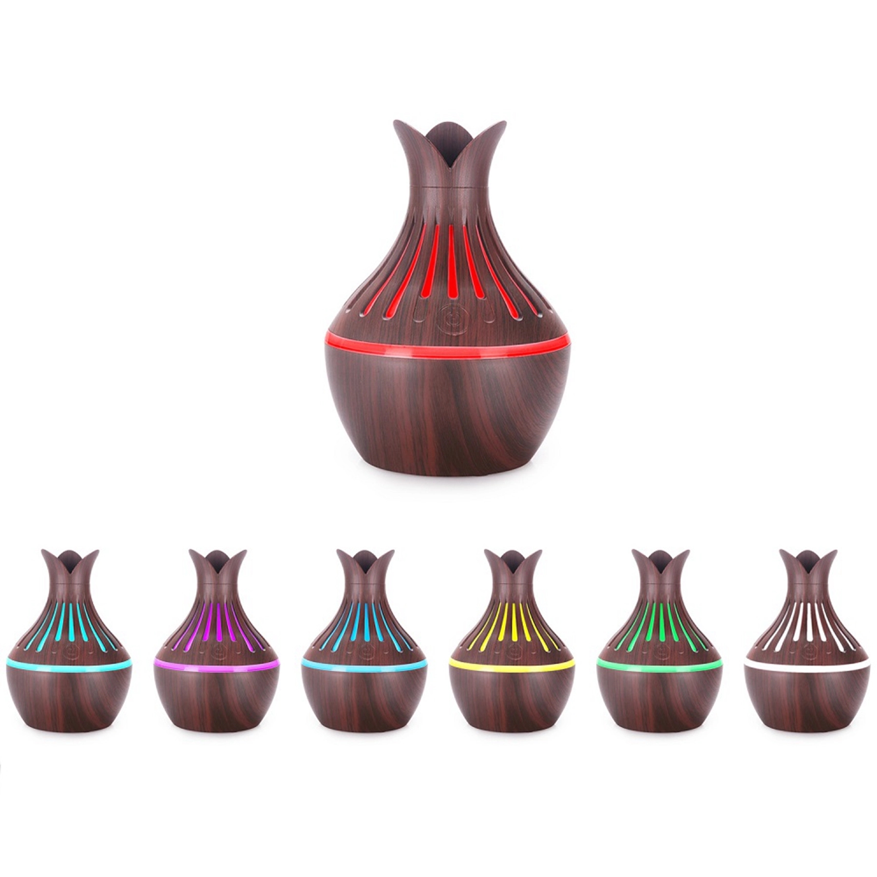 10 Oz. Vase-shaped Wood Grain Aroma Air Humidifier 1
