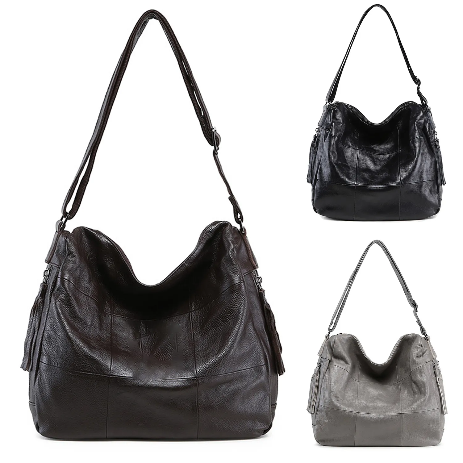 Genuine leather Hobo Purse Shoulder Bags for Women 4