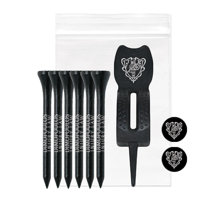 6 Tees 2 Ball Markers and 1 Ergo Green Divot Tool