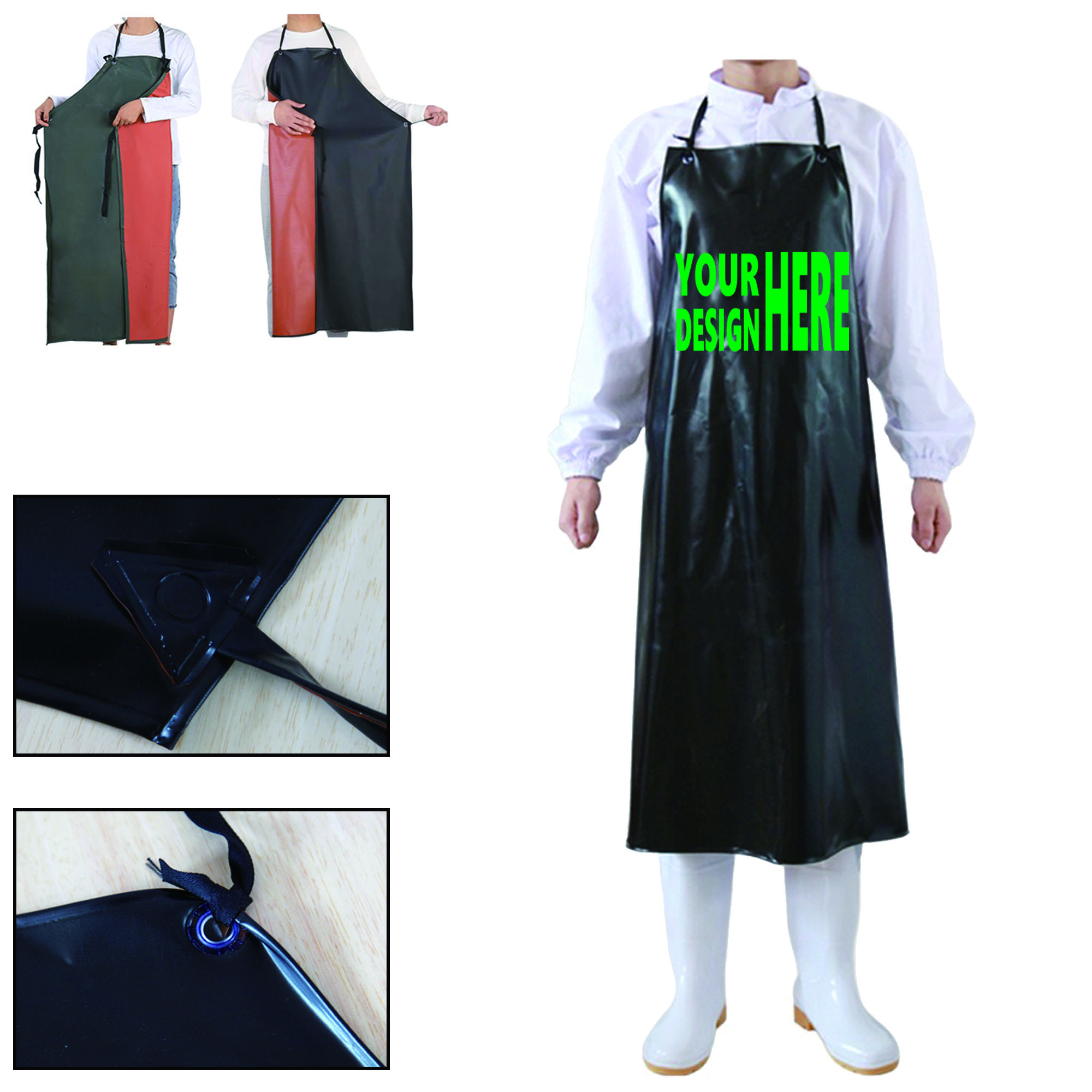MOQ 50 Waterproof PVC Apron Full Color 2