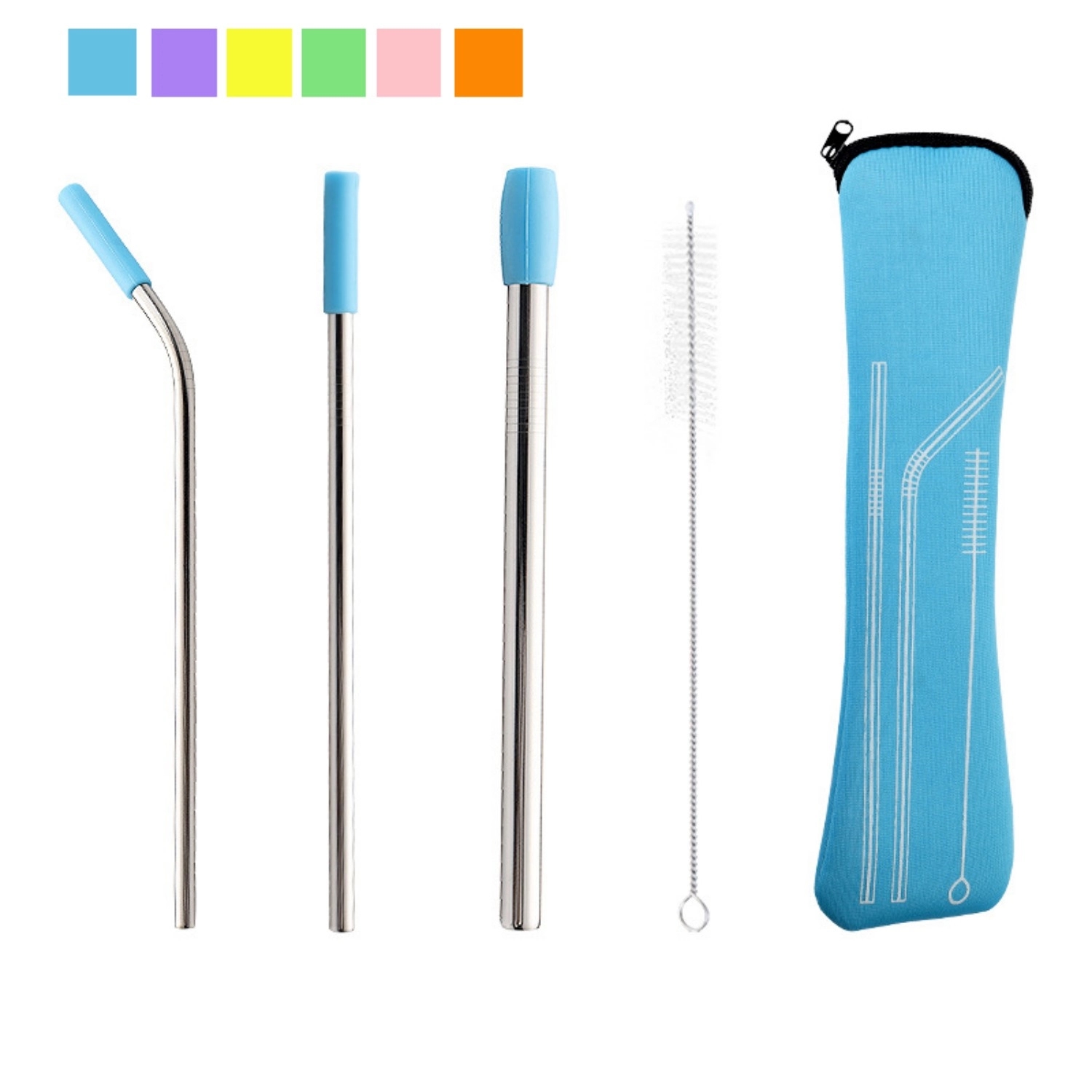 Metal Straws with Silicone Tips 1