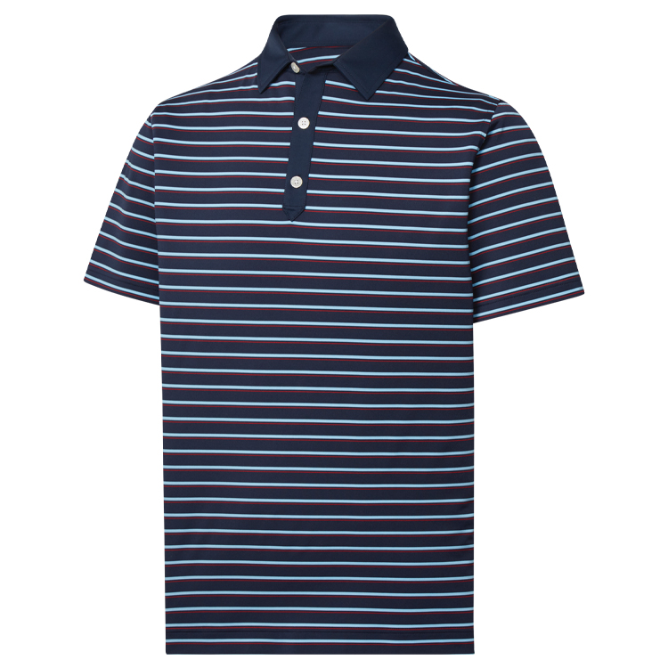 FootJoy ProDry Performance Lisle Multi-Stripe Self Collar- Athletic Fit Polo 2