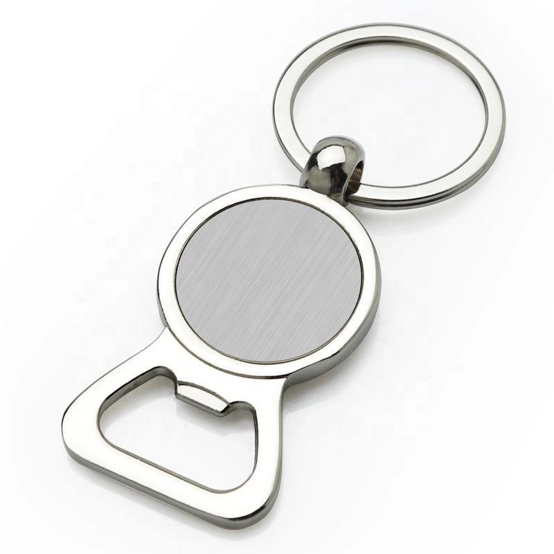 Round Metal Bottle Opener Keyring 3